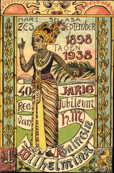 Postcard 40 years Reg.-Jubileun van Koningin Wilhelmina
