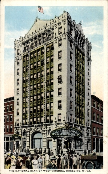 Postcard Wheeling West Virginia USA, National Bank