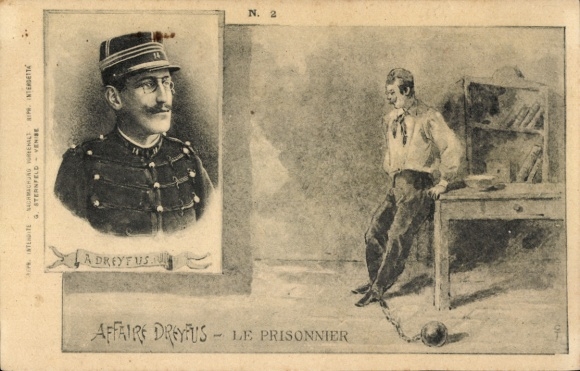 Judaika Postcard Affair Dreyfus, le Prisonnier, portrait