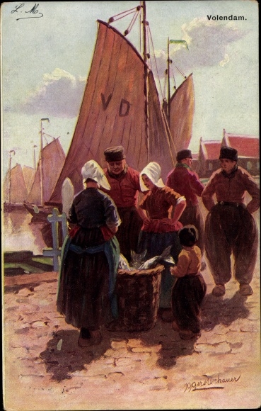 Artist PC Gerstenhauer, Johann Georg, Edam Volendam, The fish market ...