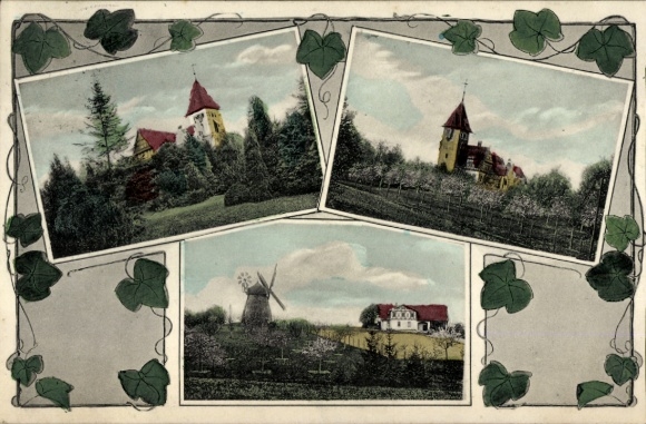 Postcard Gehrden near Hanover, Berggasthaus Niedersachsen, Windmühle, Gehrdener Berg