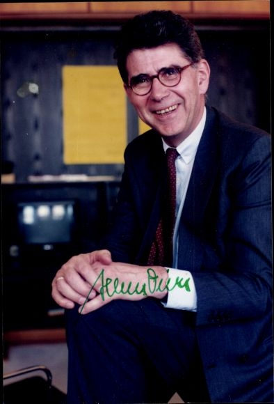 Autograph card Heinz Dürr, portrait, Chairman of the Board of Management of Deutsche Bahn AG, autograph