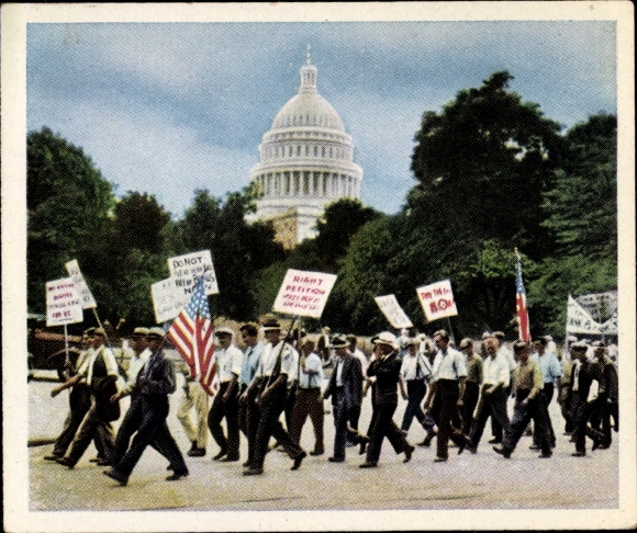 Postwar Collective Picture #196 Aug 1932 Veterans March to Washington DC Capitol