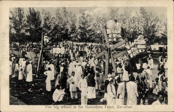 Postcard Zanzibar Tanzania, Ferris wheel, Ramathan festival