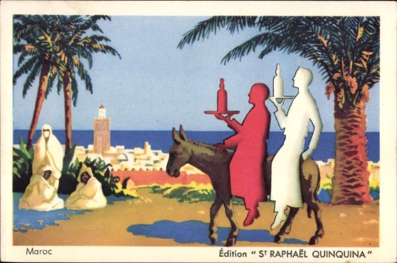 Artist Postcard Morocco, Édition Saint Raphael Quinquina, aperitif