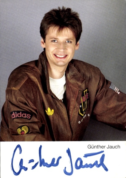 Photo of moderator Günther Jauch, portrait, autograph