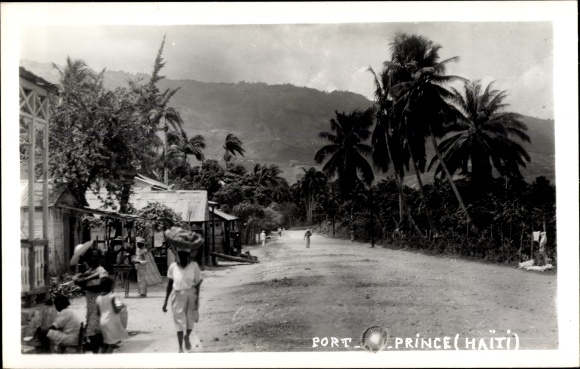 Photo Postcard Port au Prince Haiti, street view