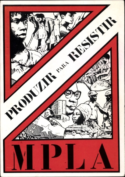 Postcard Angola, MPLA, Produzir para Resistir
