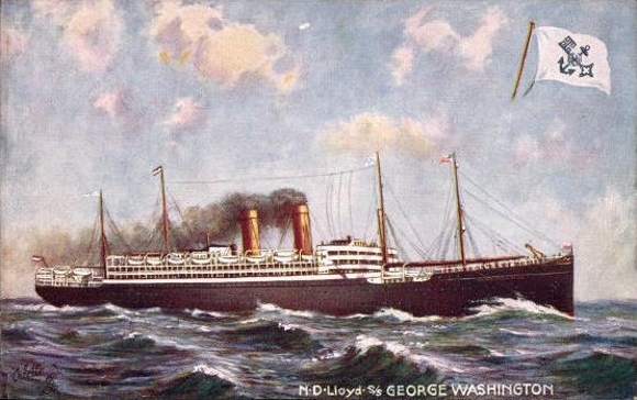 6 artists' PCs in the envelope of North German Lloyd