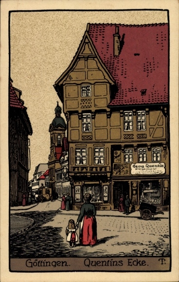 Lithographic printing in Göttingen, Lower Saxony, Quentin's Corner, Georg Quentin's shop