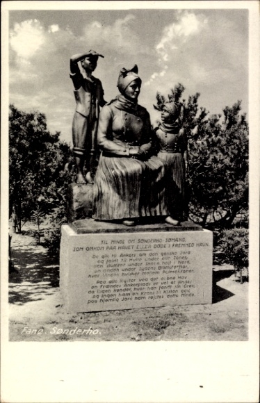 Postcard Fanø Fanö Denmark, Sonderho, Monument