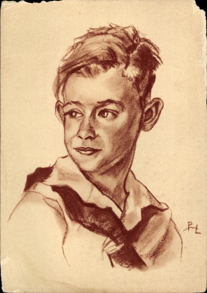 Artist Postcard Peter Martin Lampel, HJ Pimpf, Portrait, Jugendland PC 54