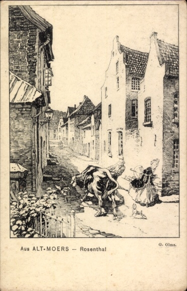 Artist Postcard Olms, Gustav, Moers on the Lower Rhine, Rosenthal