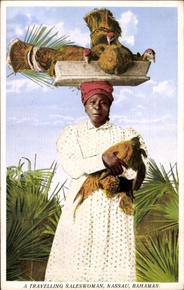 Postcard Nassau Bahamas, Poultry Dealer