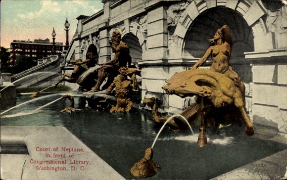 Washington DC USA, Fountain of Neptune, Library of Congress, Washington DC, Tritons, Nymphs