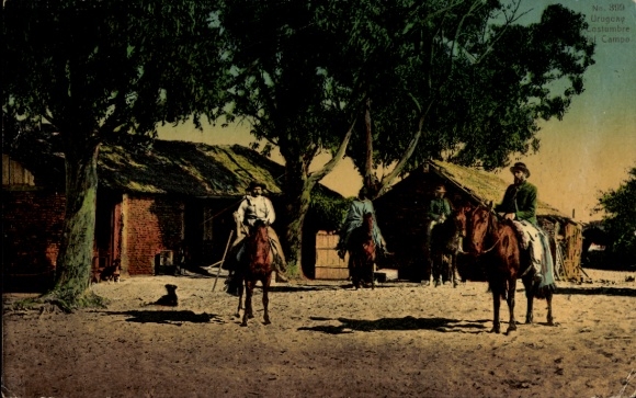 Postcard Uruguay, country life, rider