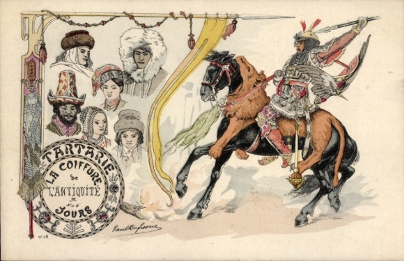 Artist Postcard Dufresne, P., Tartarie La Coiffure de l'Antiquite