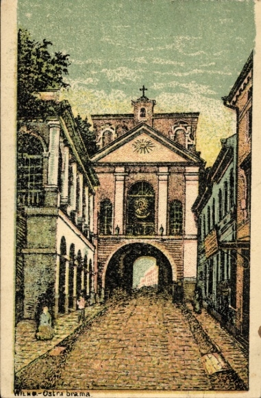 Artist Postcard Vilnius Wilna Wilno Lithuania, Ostra Brama