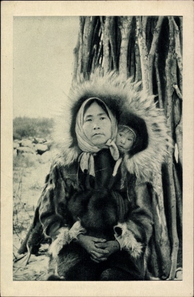 Alaska USA, Eskimo, mother with child