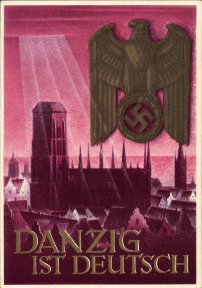 Postal stationery artist Postcard Klein, Gottfried, Danzig is German, War WHW