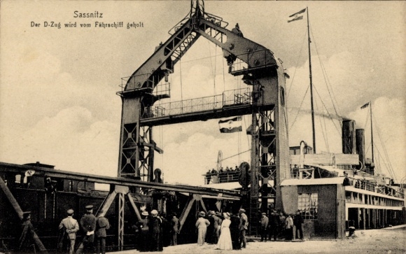 Sassnitz station on Rügen, the train is being picked up by the ferry, railway