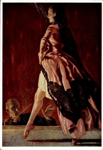 Artist Postcard Engelhard, Julius, pointe work, conductor, HDK 179