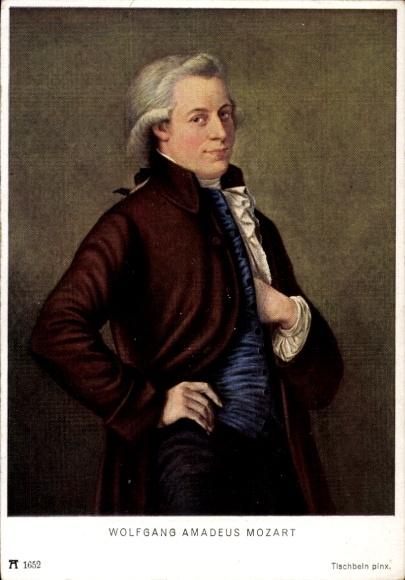 Artist Postcard Tischbein, Wolfgang Amadeus Mozart, Austrian composer, Viennese Classicism