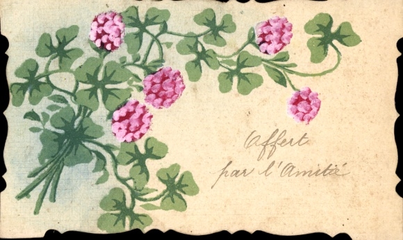 Hand-painted shamrocks, blossoms