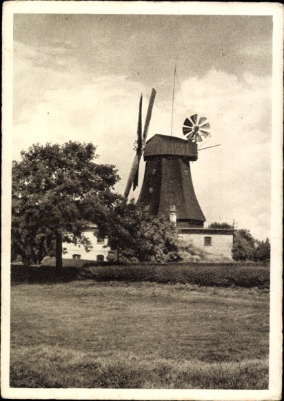 Postcard Windmill in Schleswig-Holstein, Our beautiful Germany