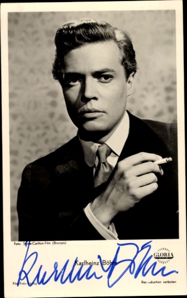 Actor Karlheinz Böhm, portrait, cigarette