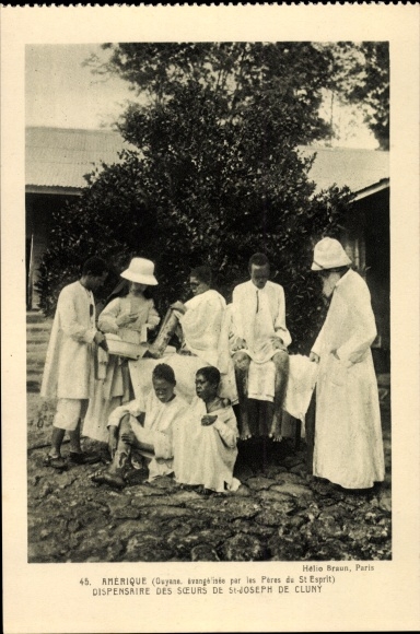 Postcard Guyana, Dispensary of the Sisters of St. Joseph of Cluny, Missionare