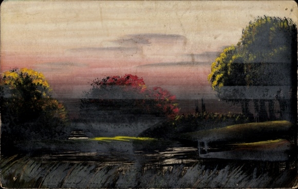 Hand-painted AK trees, river