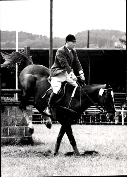 Photo Postcard show jumping, jumping over an obstacle