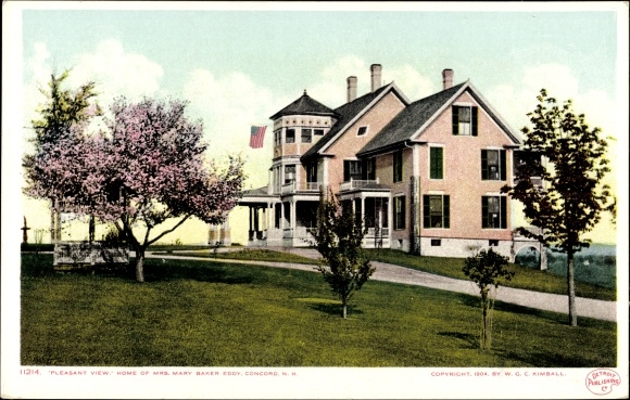 Postcard Concord New Hampshire USA, home of Mary Baker