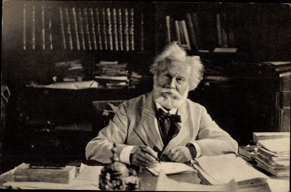 Postcard astronomer Camille Flammarion, portrait