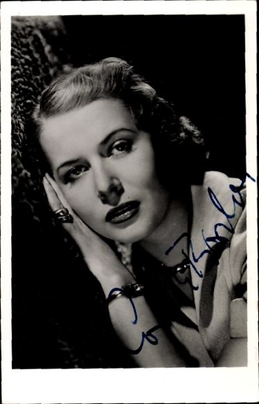 Photo of actress Cornell Borchers, portrait, autograph