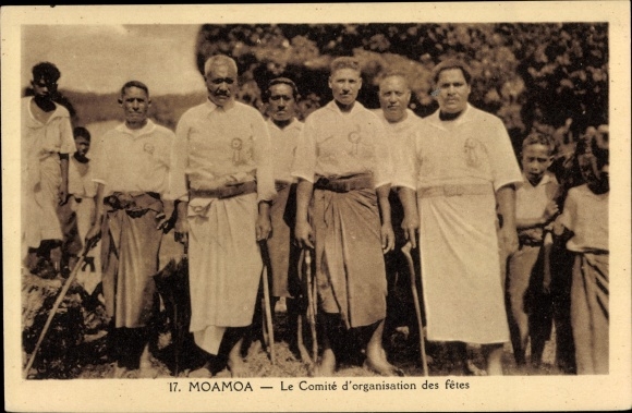Postcard Moamoa Apia Samoa, The Comité d'organisation des fetes