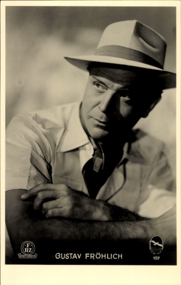 Photo of actor Gustav Fröhlich, portrait with hat