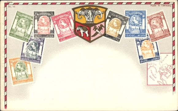 Stamps Coat of Arms Chromo-Litho Siam, Thailand