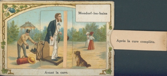 Mechanical Postcard Mondorf les Bains Bad Mondorf Luxembourg, Avant la cure, Apres la cure complete