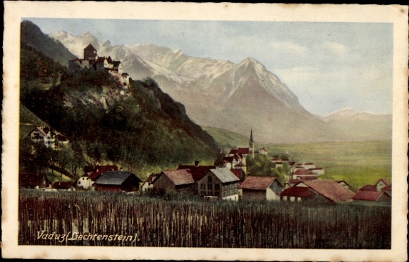 Postcard Vaduz Liechtenstein, general view