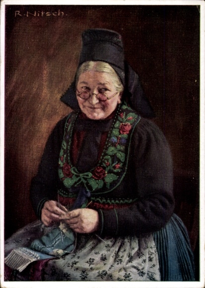 Artist Postcard Nitsch, R., woman from Schlitz, Upper Hesse, German Reich, folk costumes, VDA