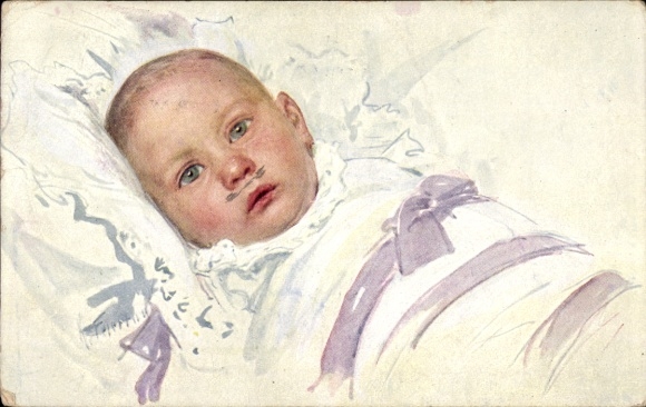 Artist Postcard Feiertag, Karl, Baby, portrait