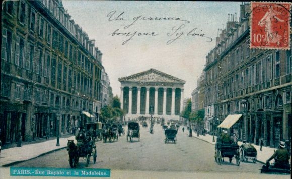 Glitter CPA Paris VIII, Rue Royale, Madeleine