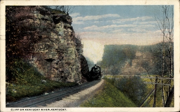 Postcard Kentucky USA, cliff on the Kentucky River