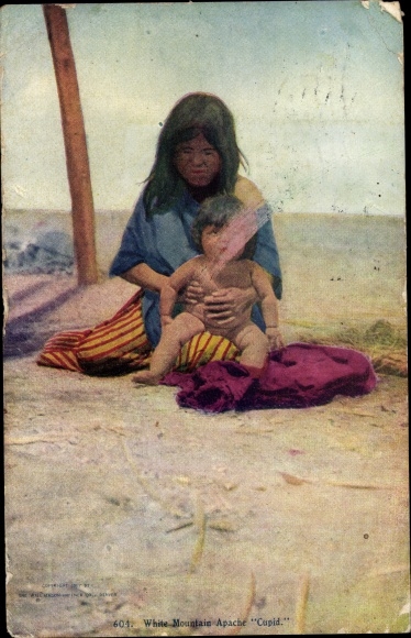 Postcard USA, White Mountain Apache Cupid, Indianer