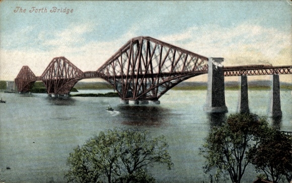 Postcard Firth of Forth Scotland, Forth Bridge