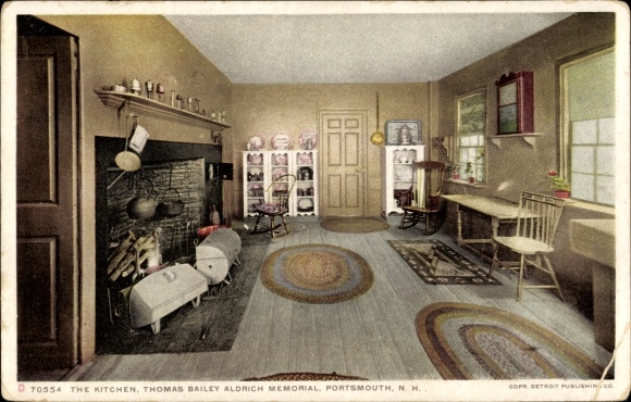 Postcard Portsmouth New Hampshire USA, Thomas Bailey Aldrich Memorial, Kitchen