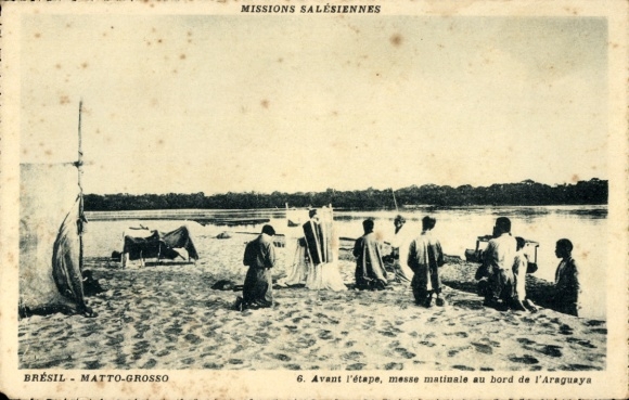Postcard Matto Grosso Mato Grosso Brazil, praying people, altar