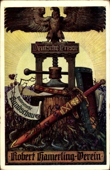 Artists' Academy Vienna, Robert Hamerling Association, Card 4, German Press, East German Review